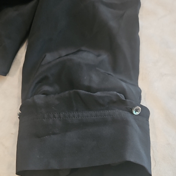 Black Fitted Button Down Shirt with Notched Collar - Picture 5 of 5